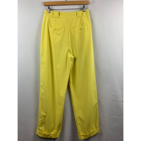 Tanya Taylor Womens Yellow Tailored Pants Size 6 - Picture 4 of 8